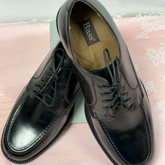 NEW-Bass-Men.s-1867001-SNIDER-Black leather Dress shoes.Sz-8.5M.Brazil. main image 8
